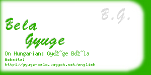 bela gyuge business card